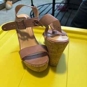 Stylish Pink Wedge Sandals